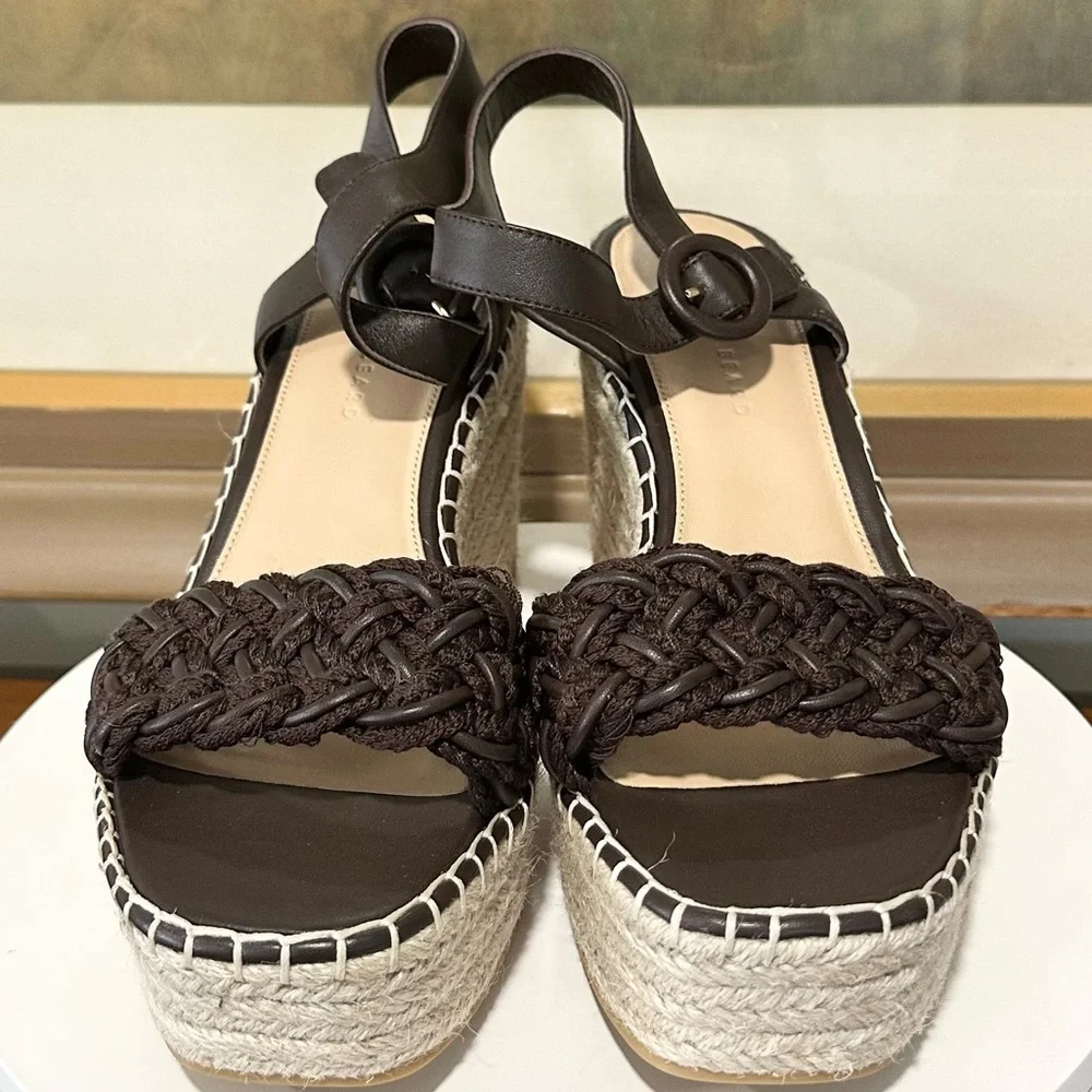 🌹VERONICA BEARD🌹 Reema Espadrille Wedge Sandals Brown Size: 11M